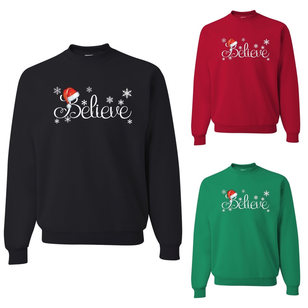 Believe Santa Sweatshirt Ugly Christmas Sweater
